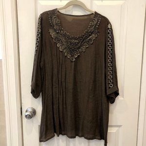Brown Blouse NWOT